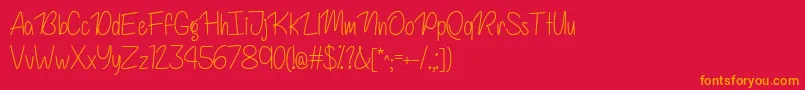 Never Ever   Font – Orange Fonts on Red Background