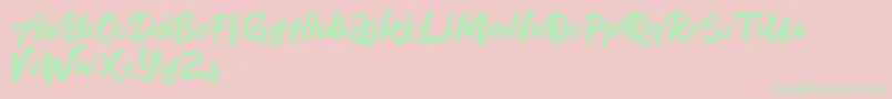 NeverEnding Free Version-Schriftart – Grüne Schriften auf rosa Hintergrund