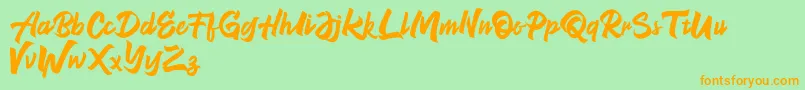 NeverEnding Free Version Font – Orange Fonts on Green Background