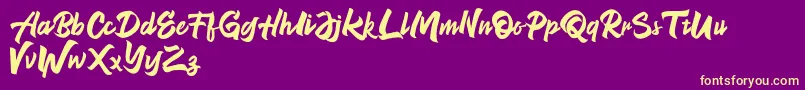 NeverEnding Free Version Font – Yellow Fonts on Purple Background