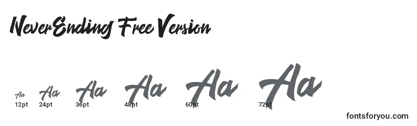 NeverEnding Free Version Font Sizes