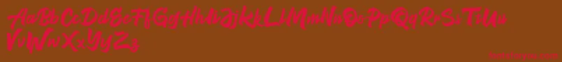 NeverEnding Free Version Font – Red Fonts on Brown Background