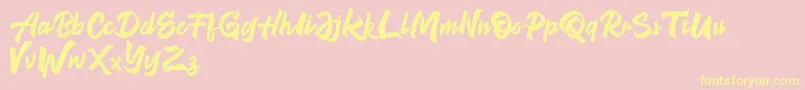 NeverEnding Free Version Font – Yellow Fonts on Pink Background