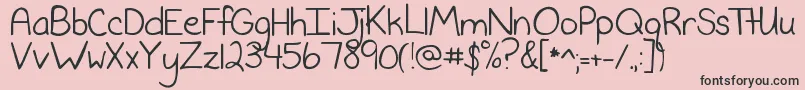フォントNeverSayNever – ピンクの背景に黒い文字