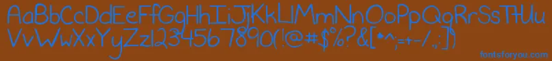 NeverSayNever Font – Blue Fonts on Brown Background