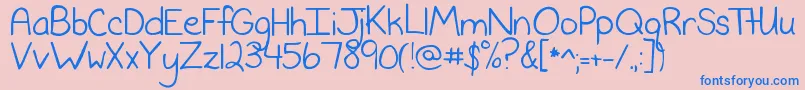 NeverSayNever Font – Blue Fonts on Pink Background