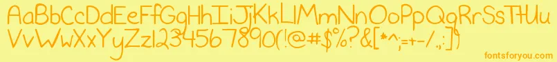 NeverSayNever Font – Orange Fonts on Yellow Background