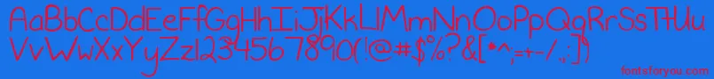 NeverSayNever Font – Red Fonts on Blue Background