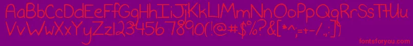 NeverSayNever-fontti – punaiset fontit violetilla taustalla