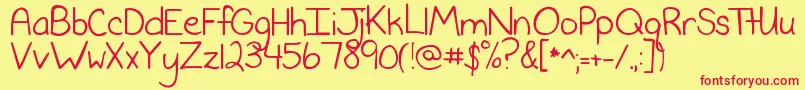 NeverSayNever Font – Red Fonts on Yellow Background