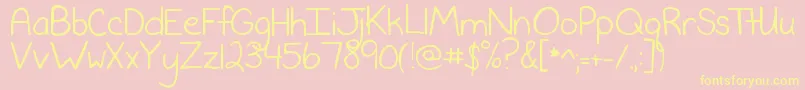 NeverSayNever Font – Yellow Fonts on Pink Background