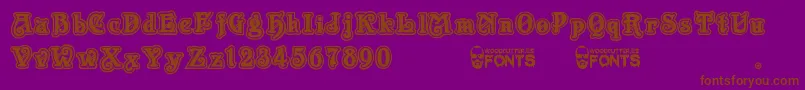 New Art Deco Font – Brown Fonts on Purple Background