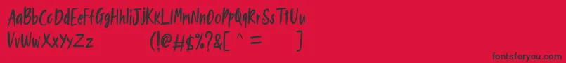 New Bartons Demo Font – Black Fonts on Red Background