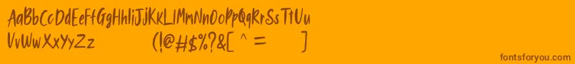 fuente New Bartons Demo – Fuentes Marrones Sobre Fondo Naranja