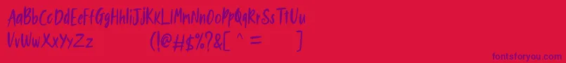 New Bartons Demo Font – Purple Fonts on Red Background