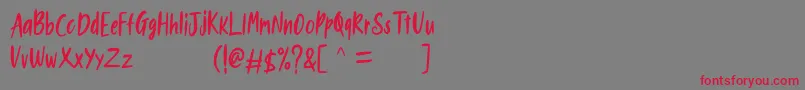 New Bartons Demo-Schriftart – Rote Schriften auf grauem Hintergrund