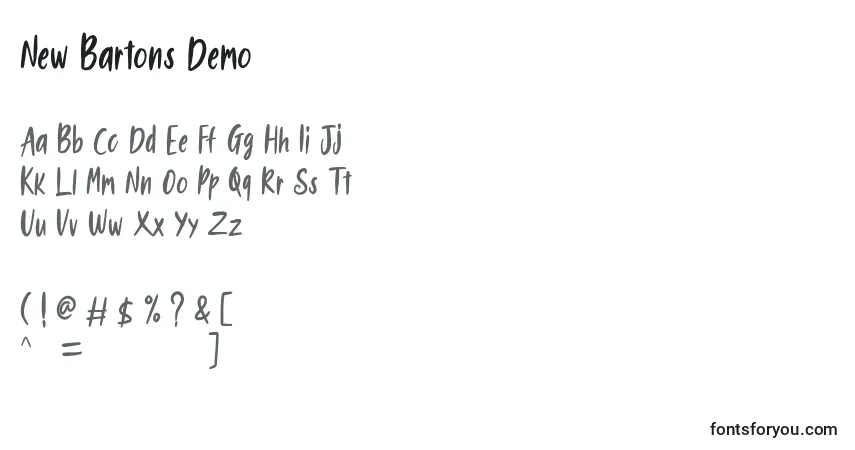 Schriftart New Bartons Demo (135513) – Alphabet, Zahlen, spezielle Symbole