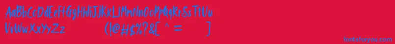 New Bartons Demo Font – Blue Fonts on Red Background