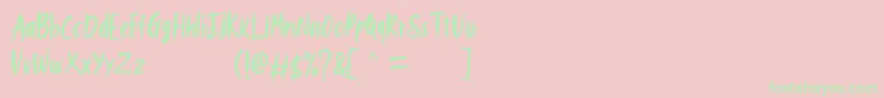 New Bartons Demo Font – Green Fonts on Pink Background