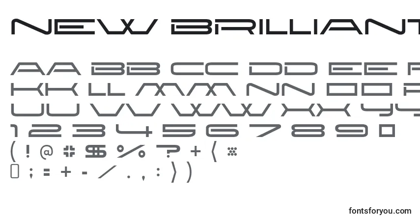 Schriftart New brilliant – Alphabet, Zahlen, spezielle Symbole