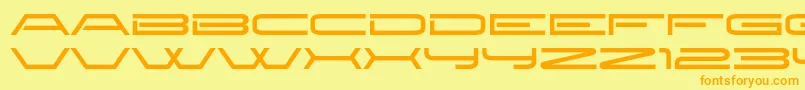 フォントnew brilliant – オレンジの文字が黄色の背景にあります。