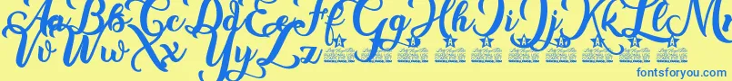 New Era Personal Use Font – Blue Fonts on Yellow Background