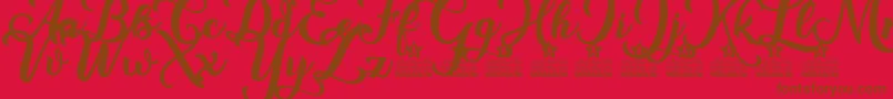 Fonte New Era Personal Use – fontes marrons em um fundo vermelho
