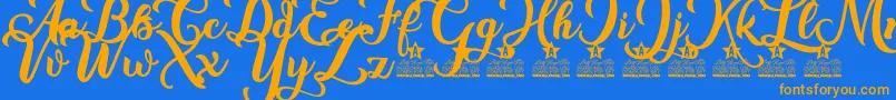 New Era Personal Use Font – Orange Fonts on Blue Background