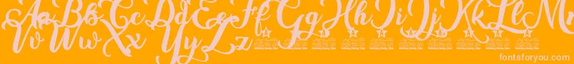 New Era Personal Use Font – Pink Fonts on Orange Background