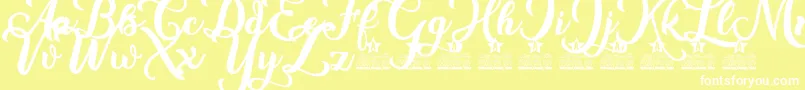New Era Personal Use-Schriftart – Weiße Schriften auf gelbem Hintergrund