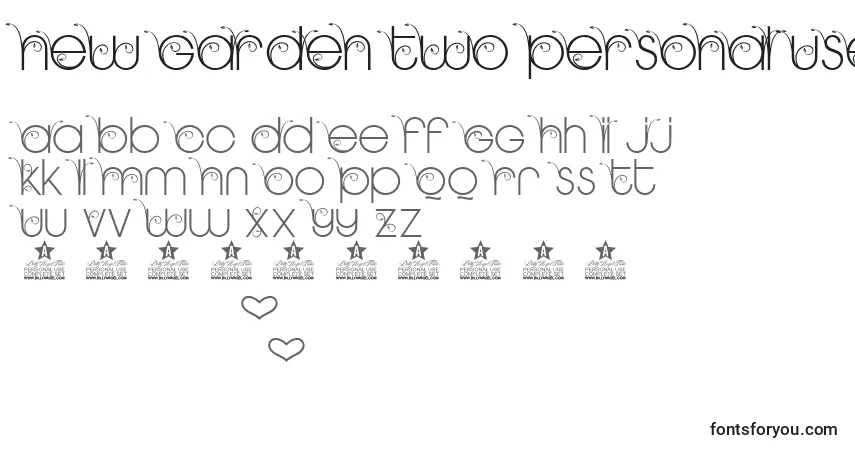 NEW GARDEN TWO PERSONAL USE Font – alphabet, numbers, special characters