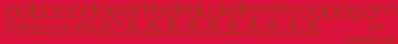 NEW GARDEN TWO PERSONAL USE-fontti – ruskeat fontit punaisella taustalla