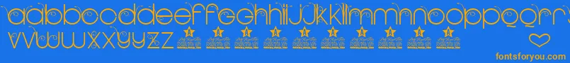 NEW GARDEN TWO PERSONAL USE Font – Orange Fonts on Blue Background