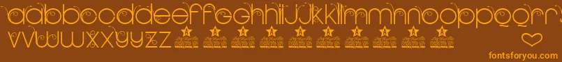 NEW GARDEN TWO PERSONAL USE Font – Orange Fonts on Brown Background
