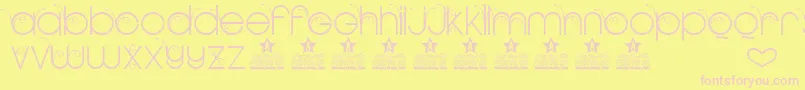 NEW GARDEN TWO PERSONAL USE-fontti – vaaleanpunaiset fontit keltaisella taustalla