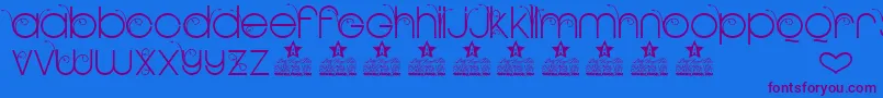 NEW GARDEN TWO PERSONAL USE Font – Purple Fonts on Blue Background