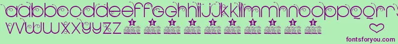 NEW GARDEN TWO PERSONAL USE Font – Purple Fonts on Green Background