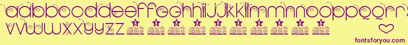 NEW GARDEN TWO PERSONAL USE Font – Purple Fonts on Yellow Background