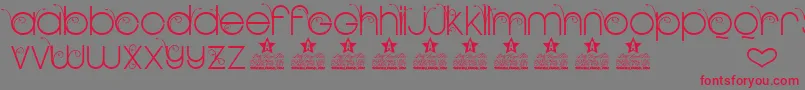 NEW GARDEN TWO PERSONAL USE Font – Red Fonts on Gray Background