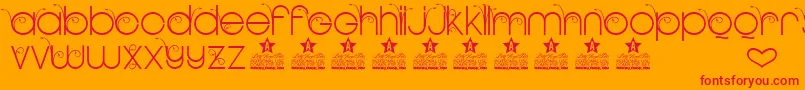 NEW GARDEN TWO PERSONAL USE Font – Red Fonts on Orange Background