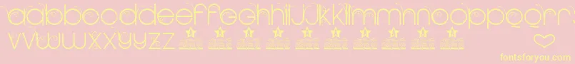 NEW GARDEN TWO PERSONAL USE-Schriftart – Gelbe Schriften auf rosa Hintergrund