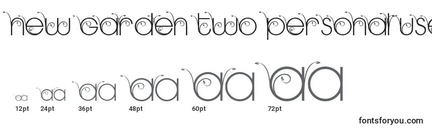 NEW GARDEN TWO PERSONAL USE Font Sizes
