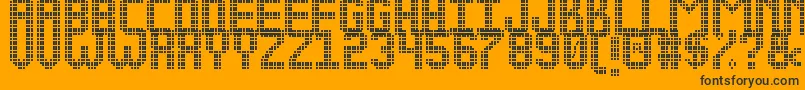 NEW LED DISPLAY ST-Schriftart – Schwarze Schriften auf orangefarbenem Hintergrund