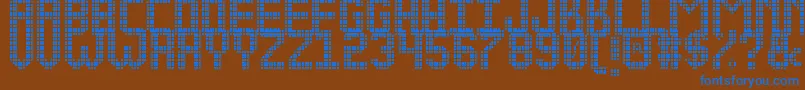 フォントNEW LED DISPLAY ST – 茶色の背景に青い文字