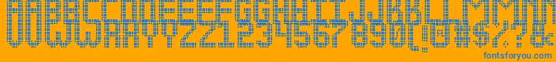 NEW LED DISPLAY ST Font – Blue Fonts on Orange Background