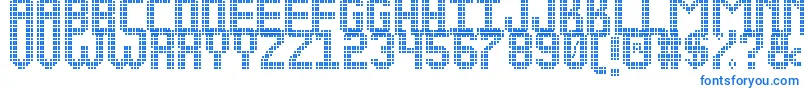フォントNEW LED DISPLAY ST – 白い背景に青い文字