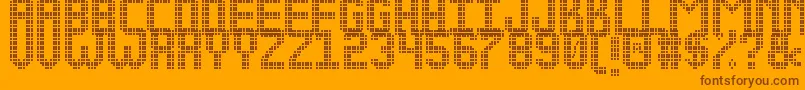 NEW LED DISPLAY ST Font – Brown Fonts on Orange Background