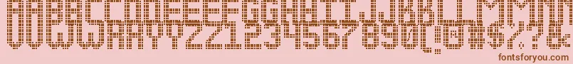 フォントNEW LED DISPLAY ST – ピンクの背景に茶色のフォント