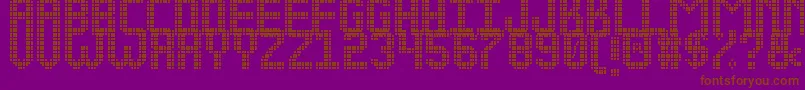 フォントNEW LED DISPLAY ST – 紫色の背景に茶色のフォント