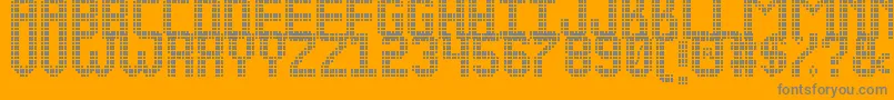 NEW LED DISPLAY ST-fontti – harmaat kirjasimet oranssilla taustalla